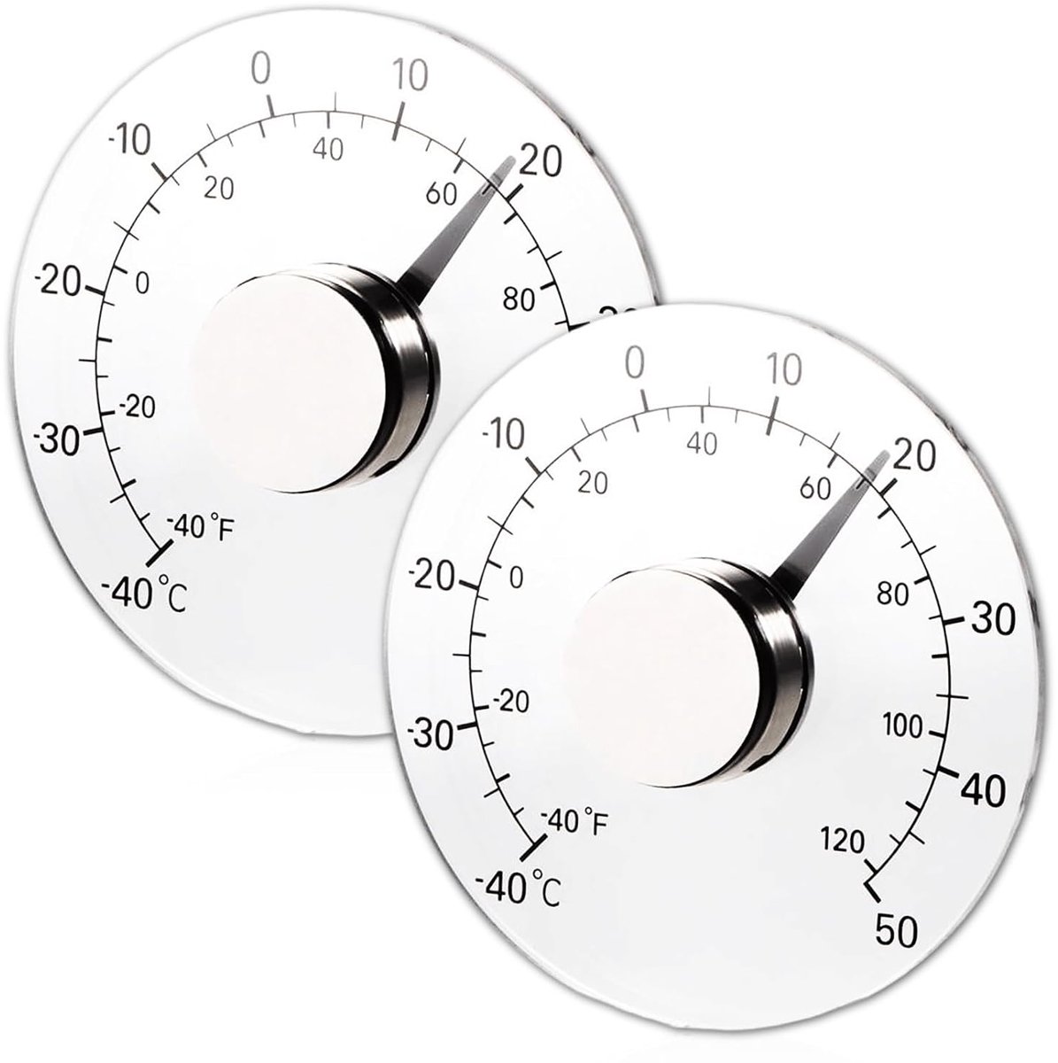 Buiten thermometer - transparant rond - zelfklevend en waterproof - voor thuis en patio - ShopVlot