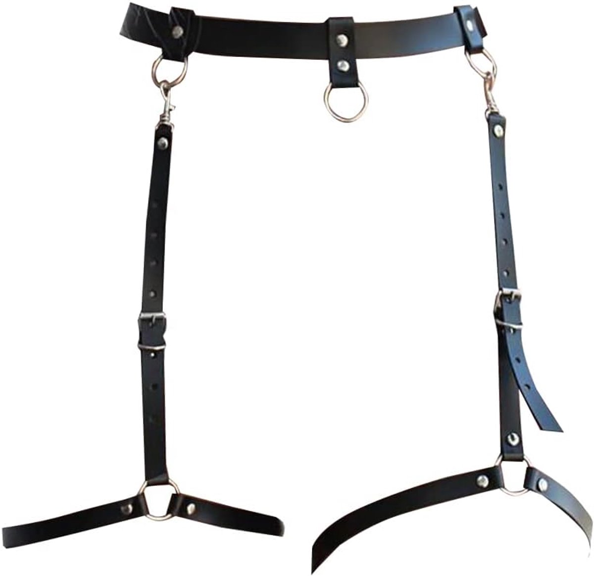 Lichaamsketting zwart - lederen verstelbaar - sexy tailleketting - ideaal voor strand en rave - ShopVlot