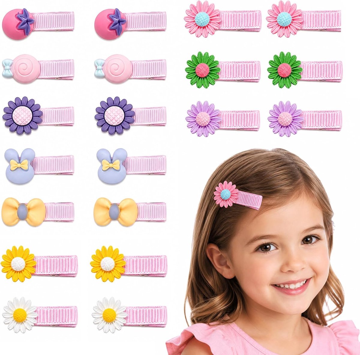 Babyhaarspelden 20 stuks - zachte clips voor fijn haar - heldere kleuren - perfect voor peuters - ShopVlot
