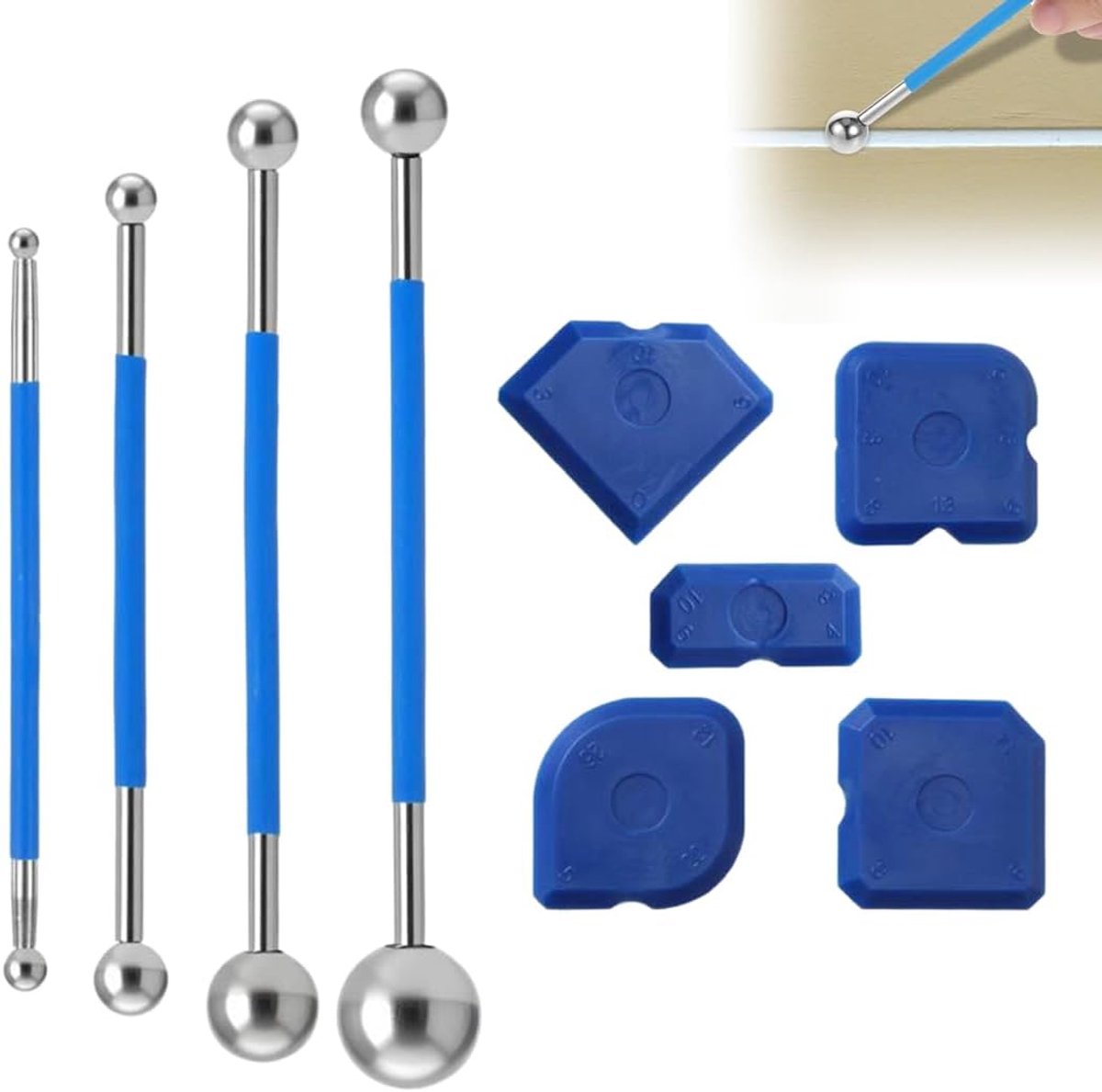 Siliconen applicatorset 9-delig - siliconen schraper en verwijderaar - ideaal voor badkamer en keuken - ShopVlot