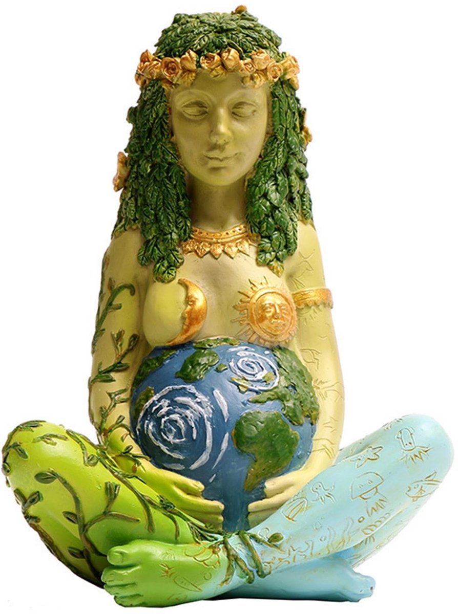Solidchoice - Handgeschilderde Gaia Beeld voor Decoratie