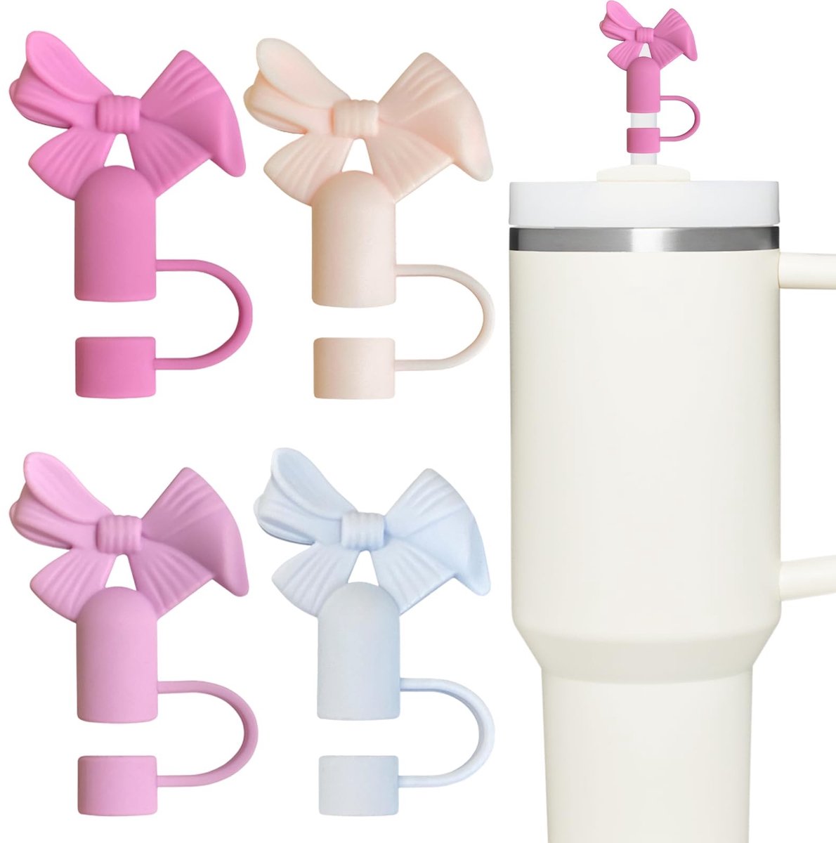 Solidchoice - Set van 4 Herbruikbare Straw Covers voor Stanley Tumbler