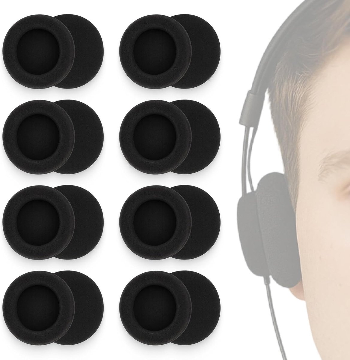 Vervangende oorkussens 50mm - Zacht schuim - Ademend en comfortabel - Geluidsonderdrukkend - ShopVlot