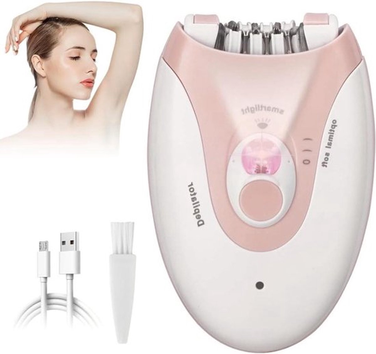 Epileerapparaat voor dames met zachte ontharing van gezicht, oksels, bikini en benen, inclusief damesscheerapparaat voor een gladde huid en comfortabele verzorging