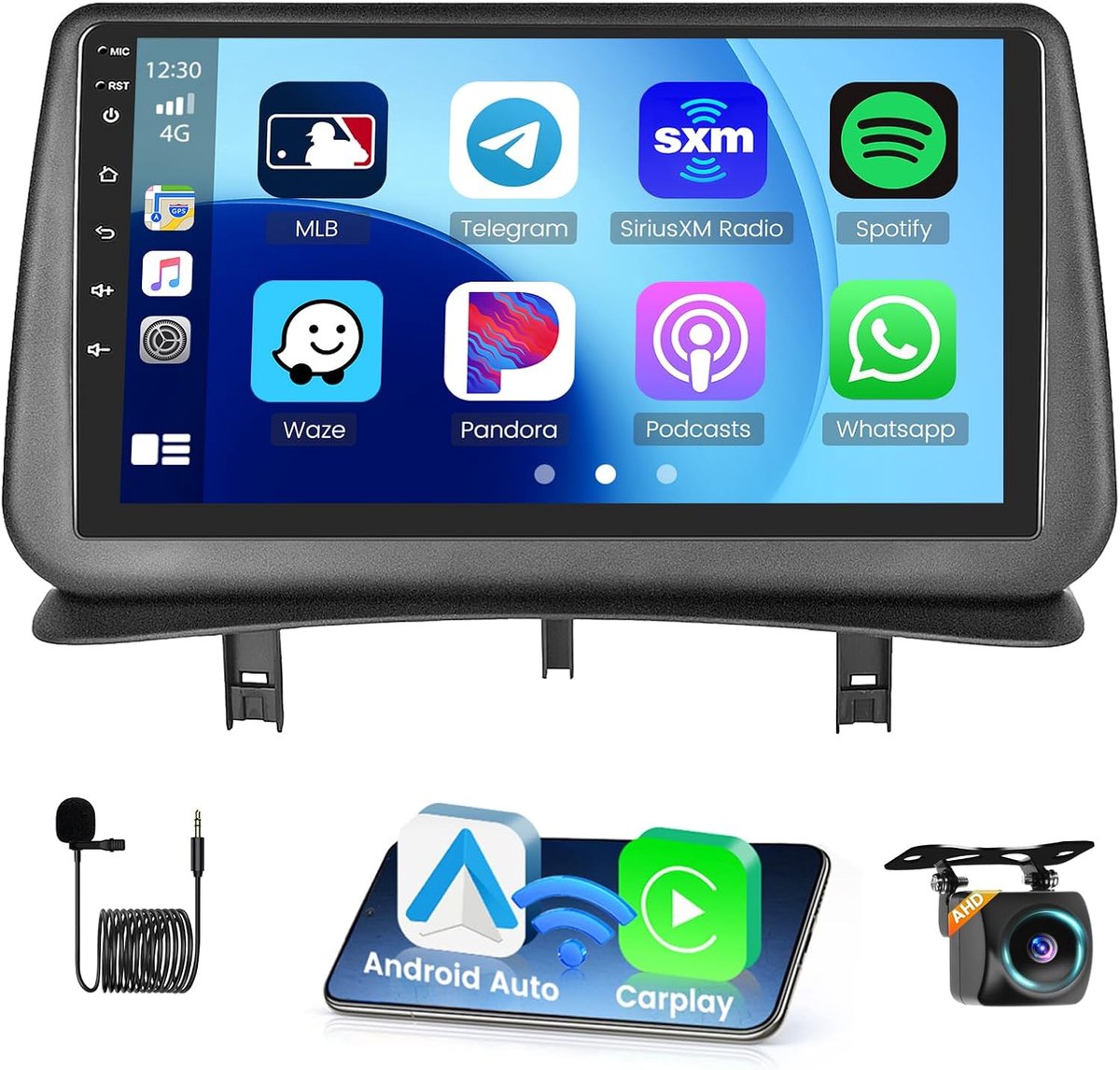 Auto radio 9 inch - 8 core 4GB 64GB - Carplay/Android Auto - GPS en Bluetooth voor Renault Clio 3 - ShopVlot