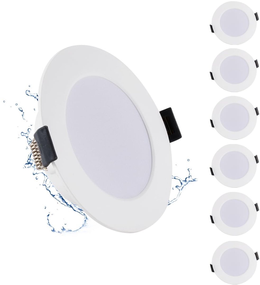 Solidchoice - 6 LED Inbouwspotjes Warm Wit voor Badkamer en Keuken