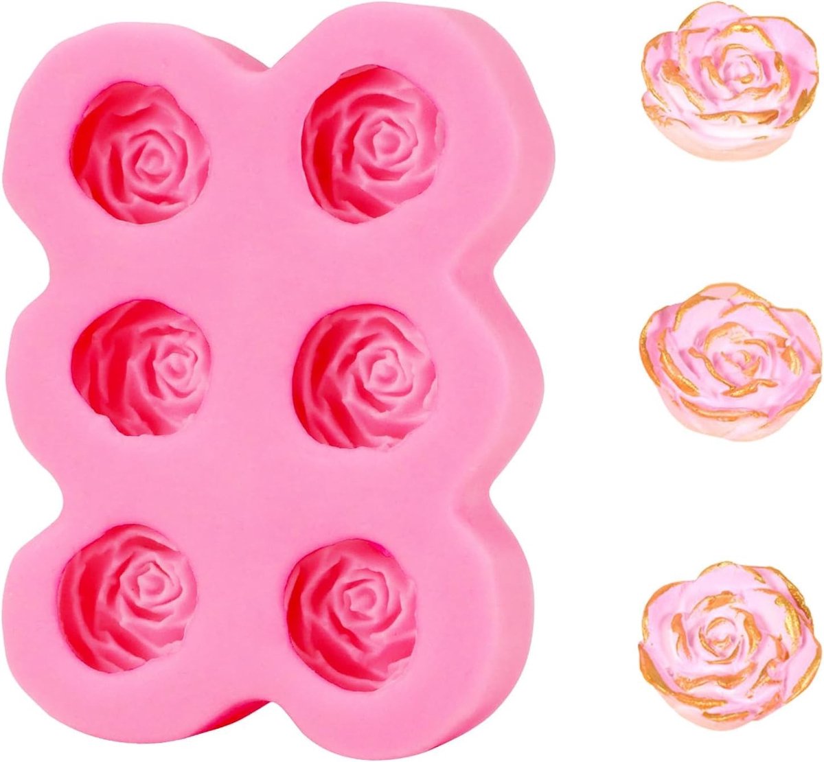 Solidchoice - Set van 2 Siliconen Chocolade Mallen in Rozenvorm
