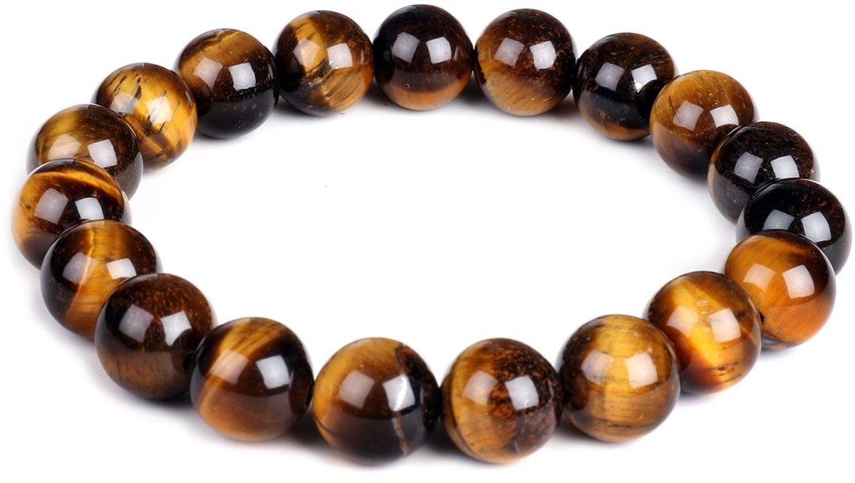 Solidchoice - 10mm Tiger Eye Armband voor Energie en Healing