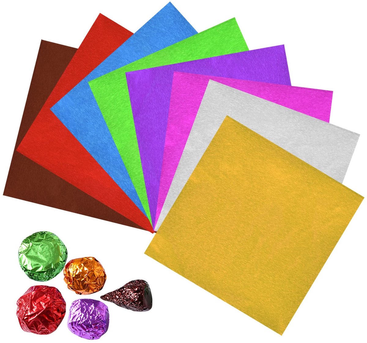 Solidchoice - Aluminium Folie Verpakking voor Snoep en Chocolade, 800 Stuks, 8 Kleuren