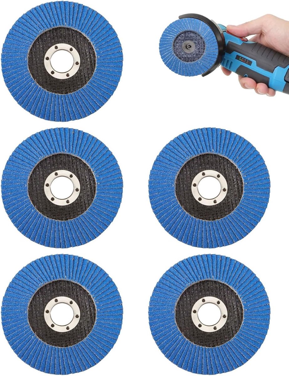 Flapdisc 125mm 60 grit - zirconia alumina - 5 stuks - ideaal voor metaal en hout - ShopVlot