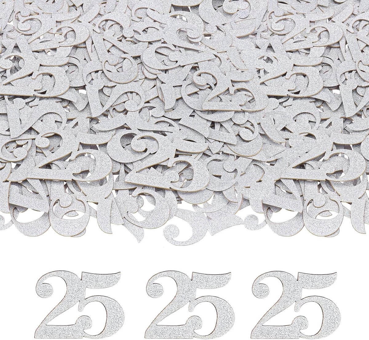 Tafelversiering 25e verjaardag - Gouden glitterconfetti - Grote confetti 3,5 x 2,5 cm - Perfect voor feestelijke tafels - ShopVlot