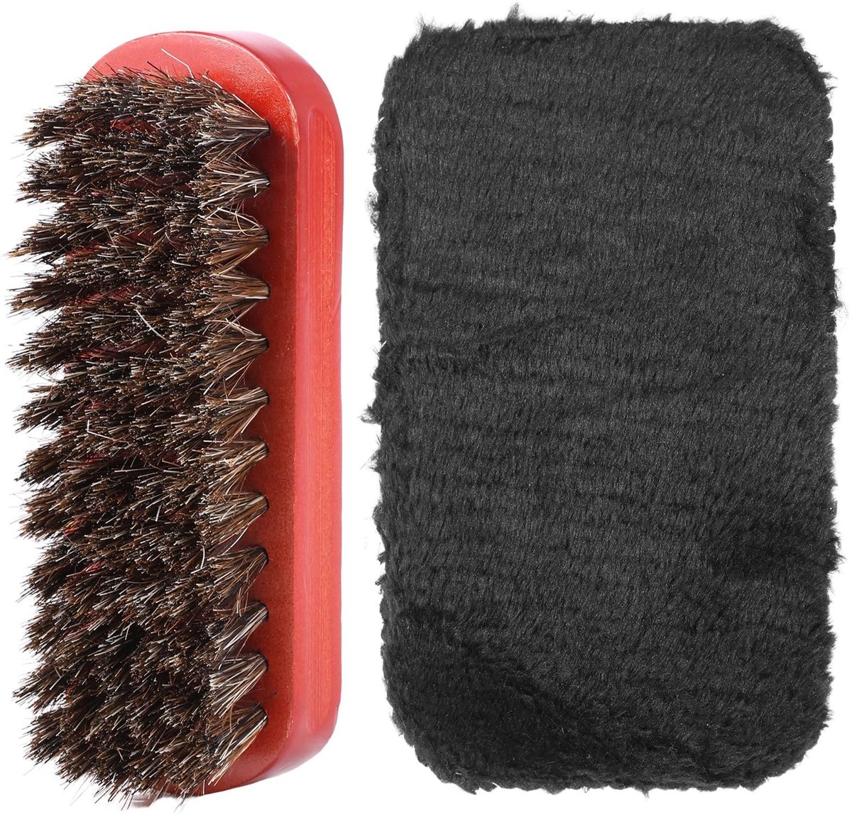 Solidchoice - Paardenhaar Schoenborstel met Schoonmaakdoek