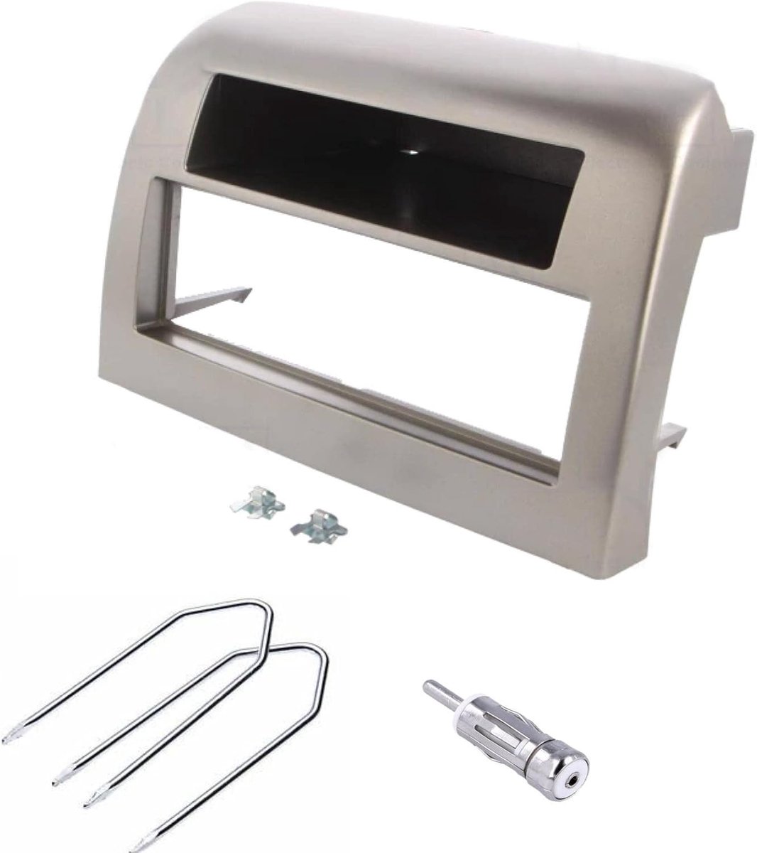 Radio paneel frame 1 DIN - zwart - met antenne adapter - geschikt voor Lancia Y YPSILON 2006-2011 - ShopVlot