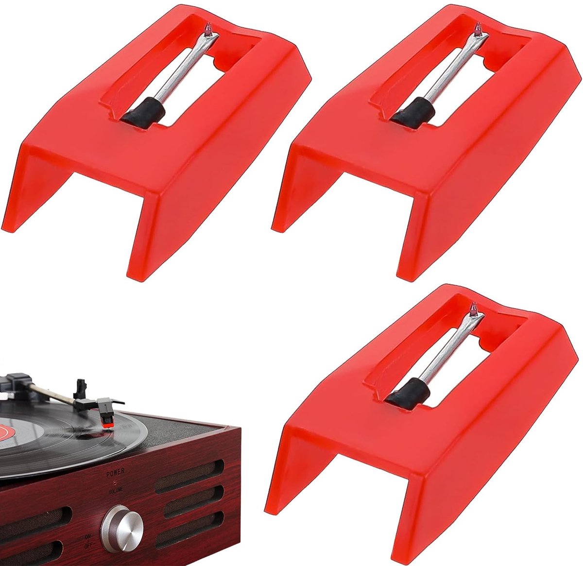 Solidchoice - Set van 3 Vervangnaalden voor Platenspeler met Hoge Kwaliteit