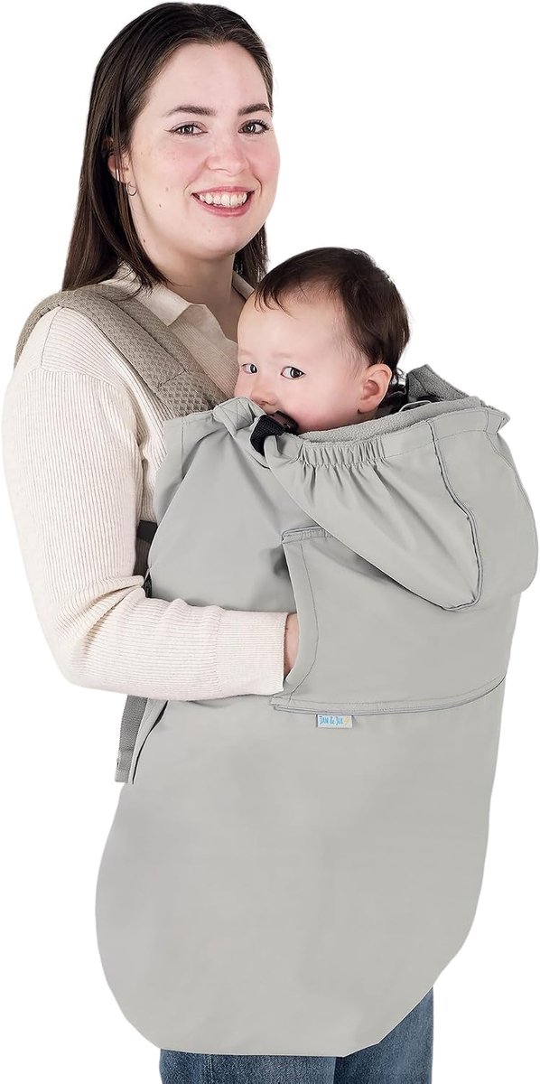 Regenhoes babydrager universele pasvorm - Greystone - waterdicht - houdt je kindje droog - ShopVlot