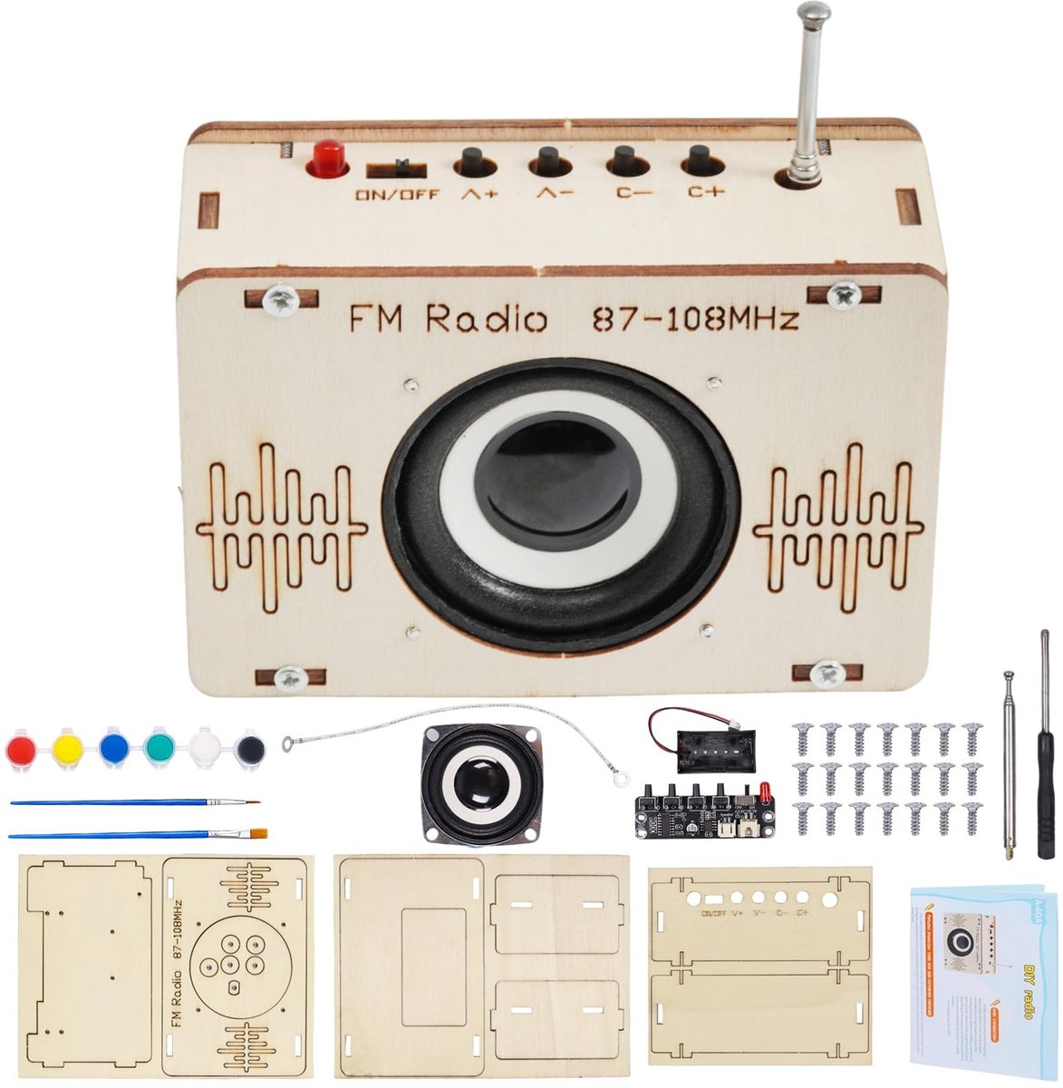 Solidchoice - DIY Houten Radio Bouwpakket voor Kinderen