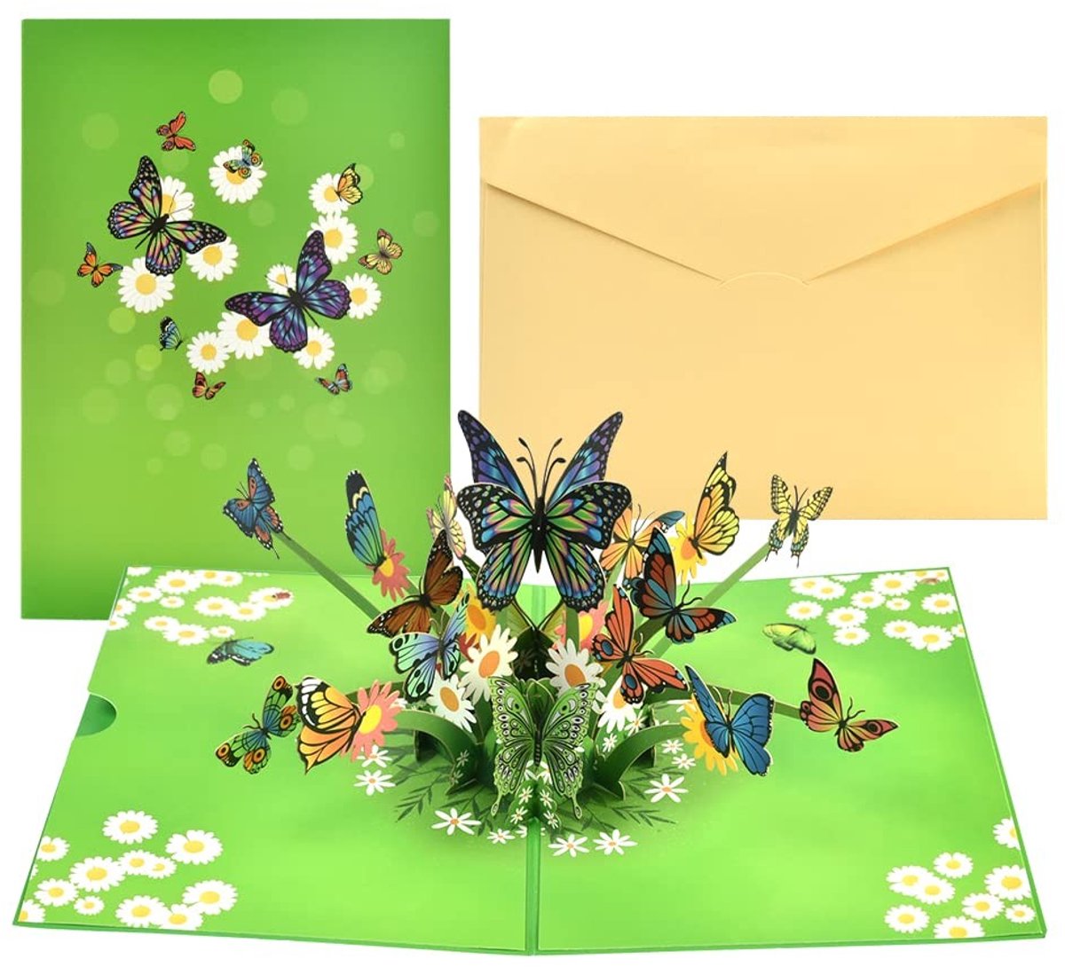 Solidchoice - 3D Verjaardagskaart met Vlinders en Bloemen