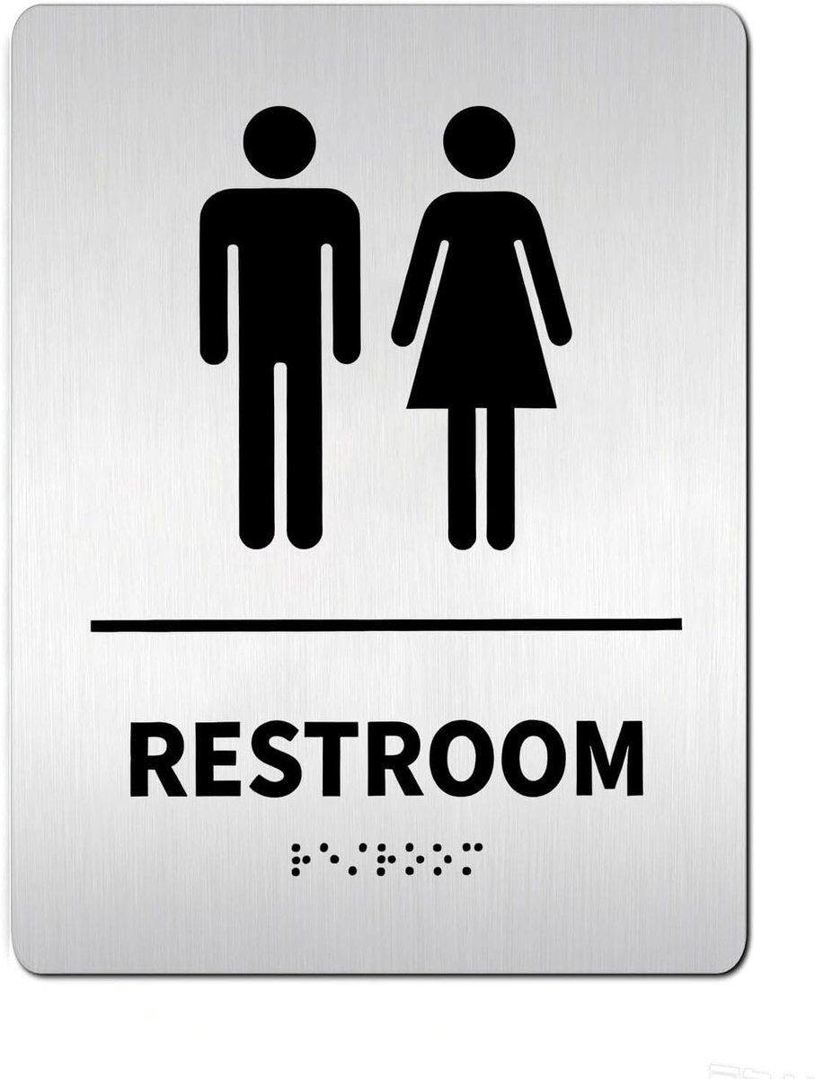 Toiletbord voor heren en dames 20 x 15 cm - vierkant ontwerp - klassieke badpatronen - ideaal voor openbare toiletten - ShopVlot