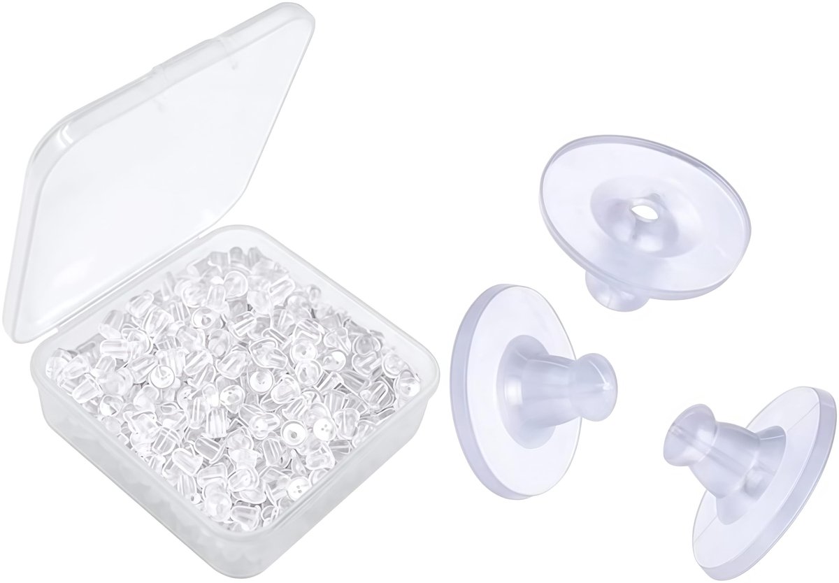 Solidchoice - 200 Stuks Earring Clips van Silicone, Transparant