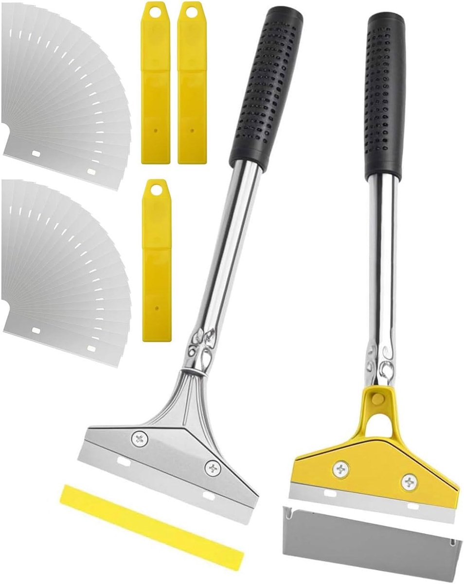 Vloerschraper set 2 stuks met 30 reservemesjes - behangschraper en tapijtschraper - ShopVlot