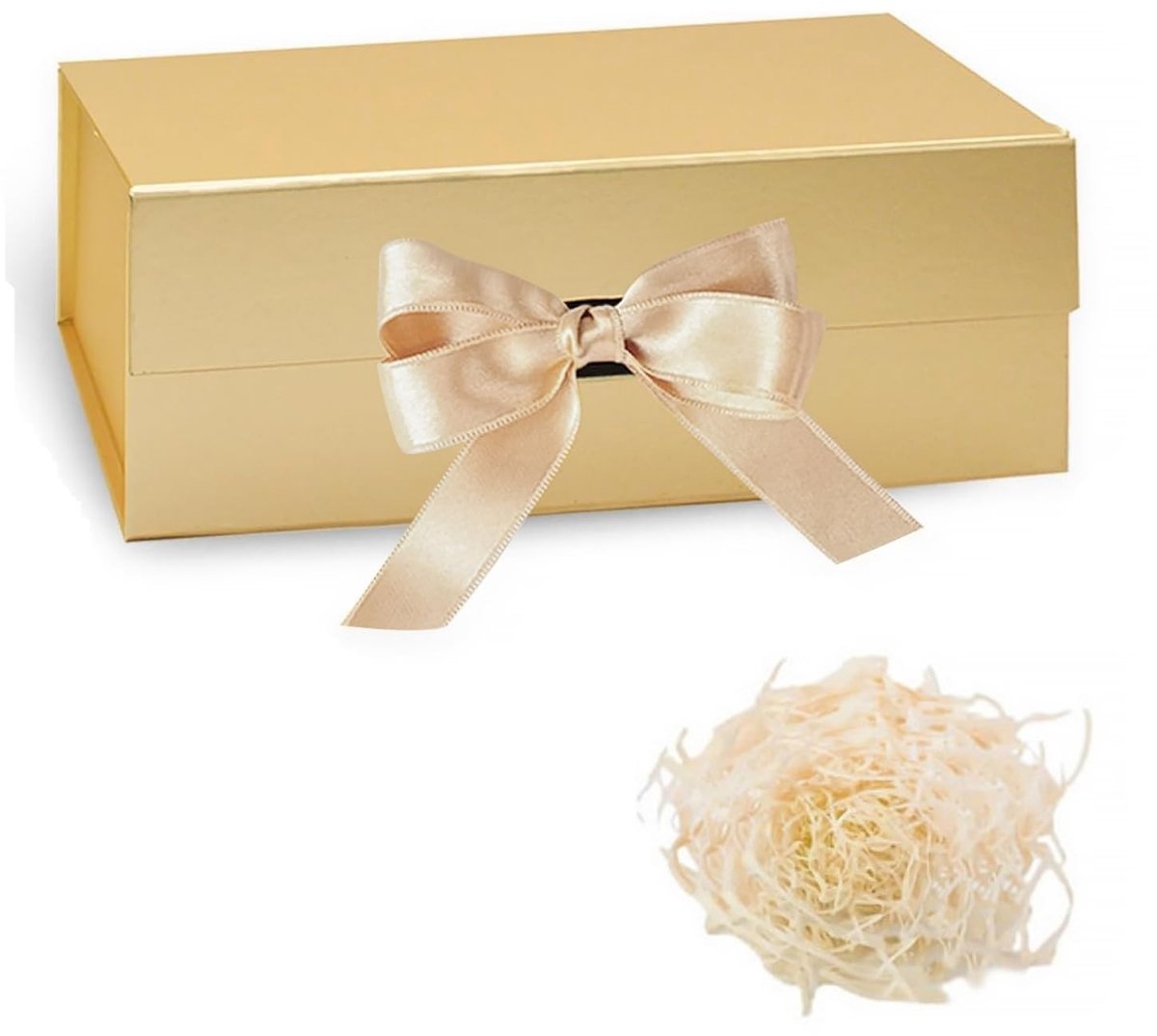Solidchoice - Luxe Gouden Cadeau Doos met Deksel en Wenskaarten