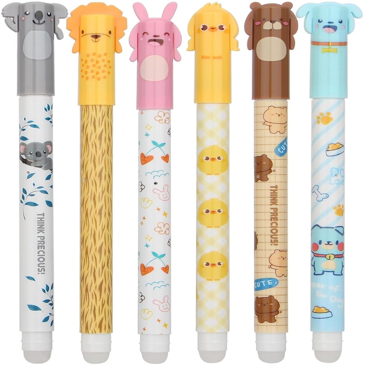 Solidchoice - Set van 6 Veegbare Balpennen voor Kinderen en Volwassenen