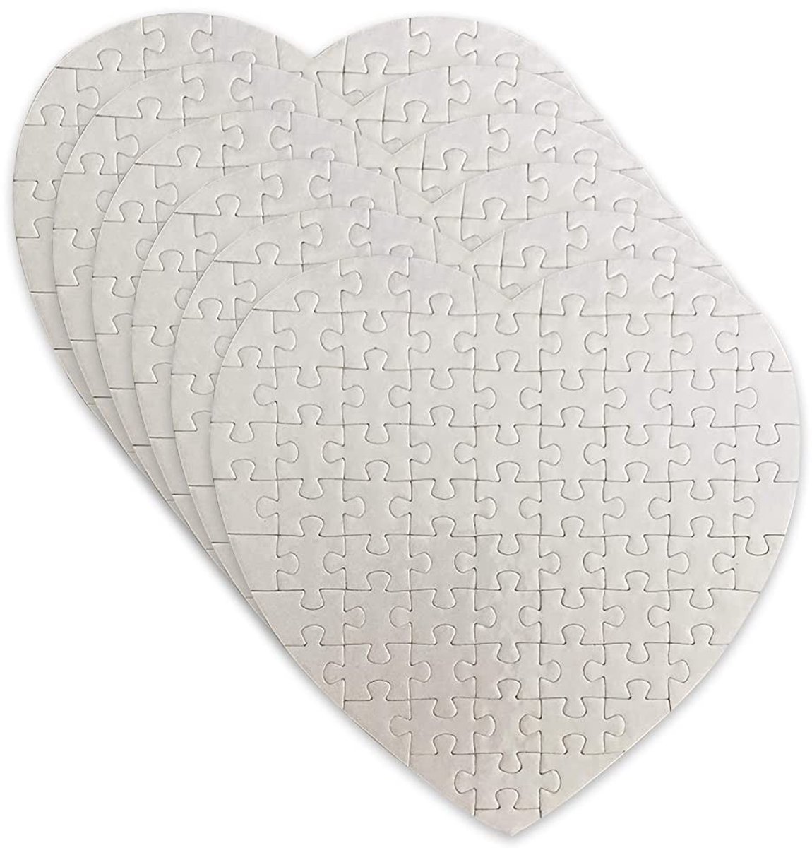 Solidchoice - Set van 6 Sublimatie Puzzels Hartvorm voor Foto's