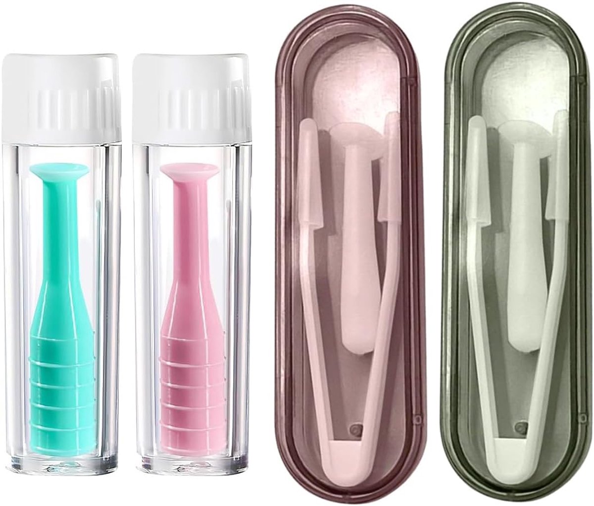 Contactlenzen hulp 4 stuks - contactlenzenzuiger en pincet - eenvoudig inbrengen en verwijderen - ShopVlot