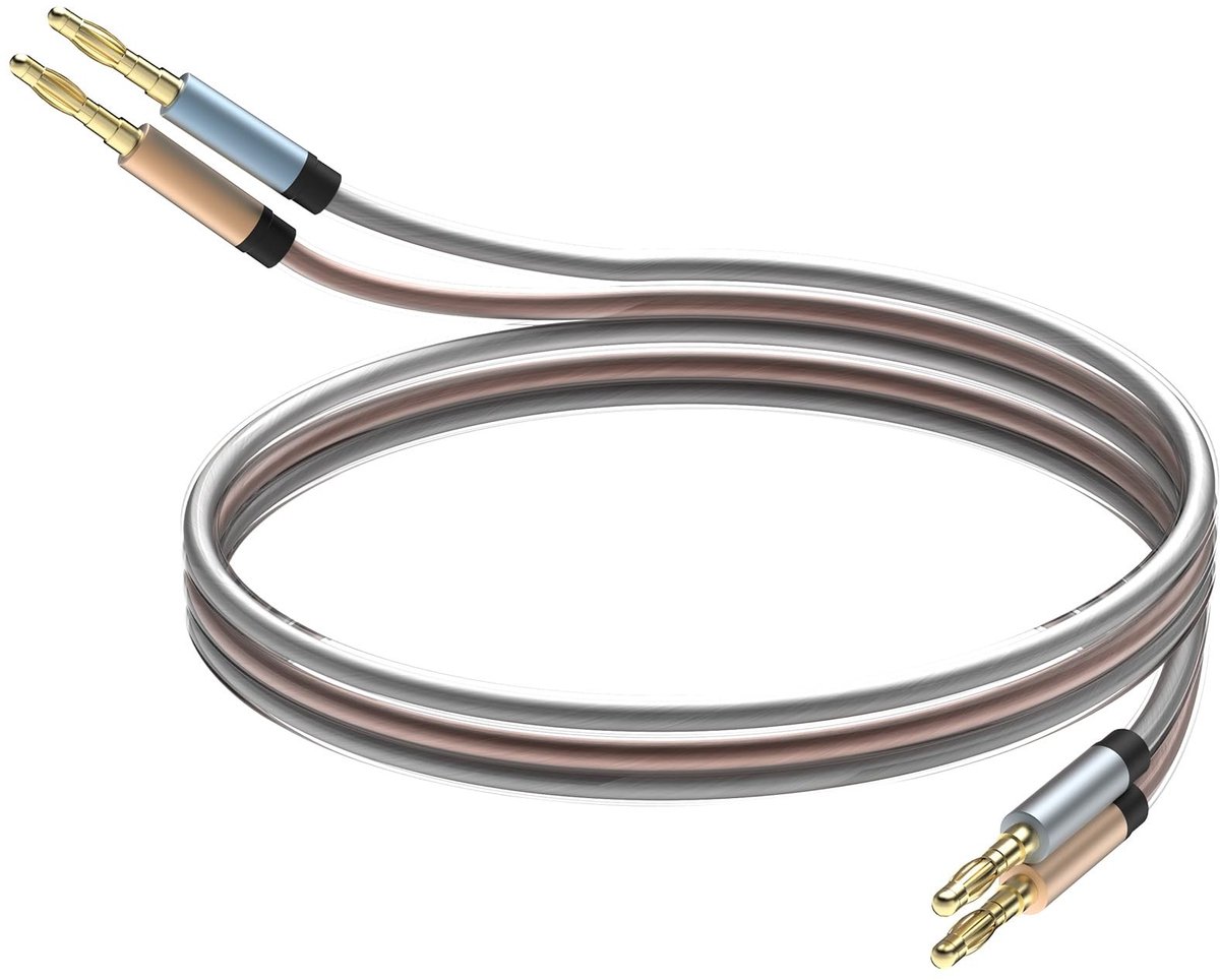 Solidchoice - HI-FI Luidsprekerkabel met Gouden Banana Plugs, 1 Meter