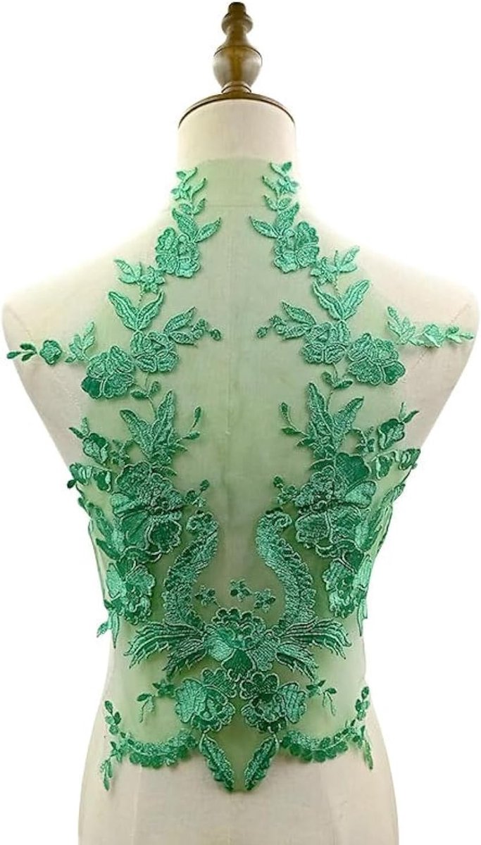 Lace collar insert - rode bloemenkant - hoogwaardige polyester - voor kledingdecoratie - ShopVlot