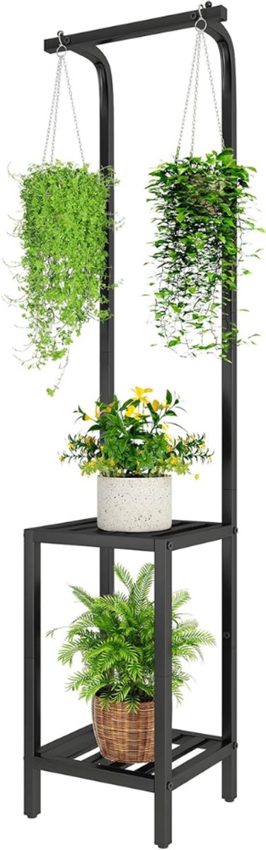 ZRNS® Plantenrek Buiten en Binnen - Rek voor Planten - Plantentafel - 3 Lagen - Metaal - Zwart