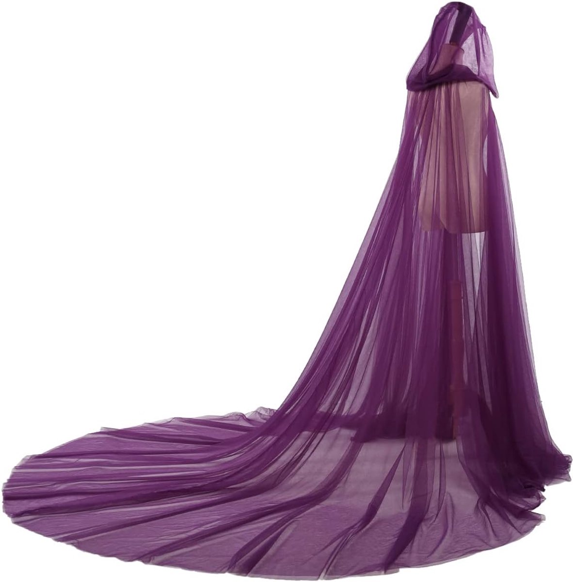 Bruidsrobe met Kap - Lange Rug - Tulle - Elfenstijl - Perfect voor Ceremonies - ShopVlot