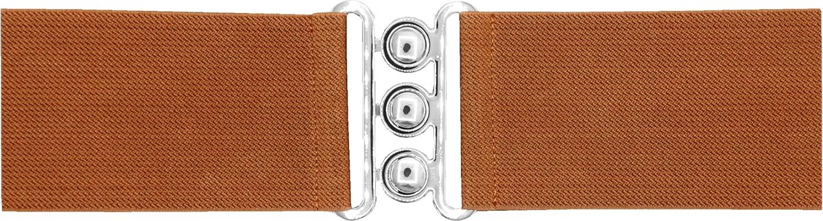 Elastische riem 7.5cm - camel - voor dames - stijlvol accent voor jouw outfit - ShopVlot