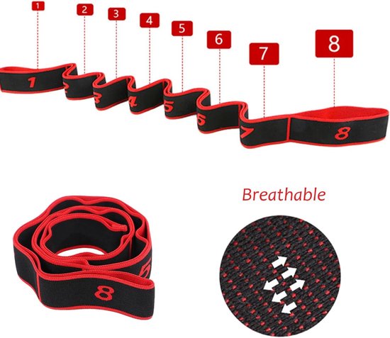 Yoga stretch band - elastisch - meerdere intensiteitsniveaus - voor yoga en pilates - ShopVlot — afbeelding 3