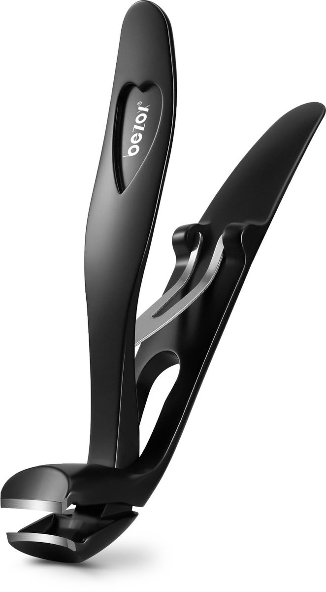 Ergonomische nagelknipper voor dikke nagels - geschikt voor senioren - 1 stuk - zwart - premium staal