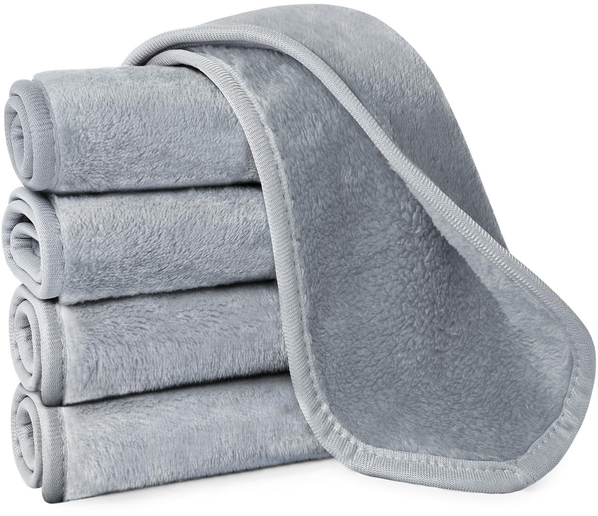 SnelShoppen - 5-Pack Microfiber Gezichtsdoekjes Makeup Remover - Herbruikbare, Ultra Zachte Reinigingsdoekjes voor Gevoelige Huid - Wasbaar en Duurzaa