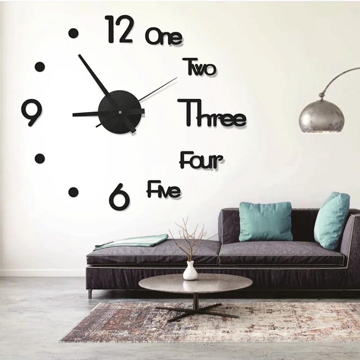 Solidchoice - DIY Wandklok met Moderne Spiegel Stickers voor Thuisdecoratie
