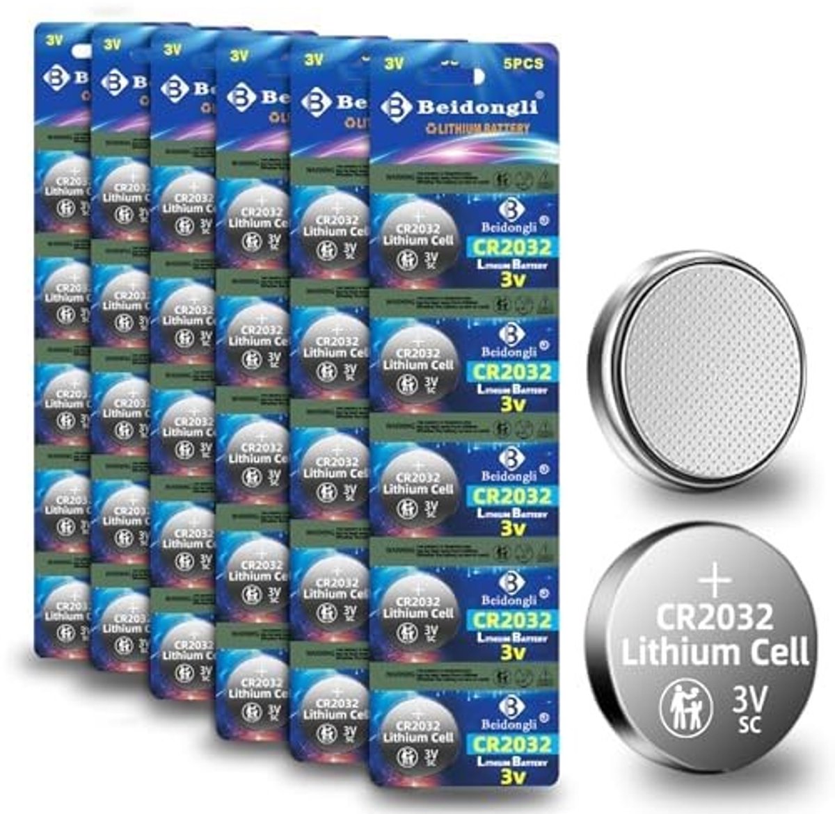 Solidchoice - CR2032 Lithium Knopcelbatterijen 30 Stuks