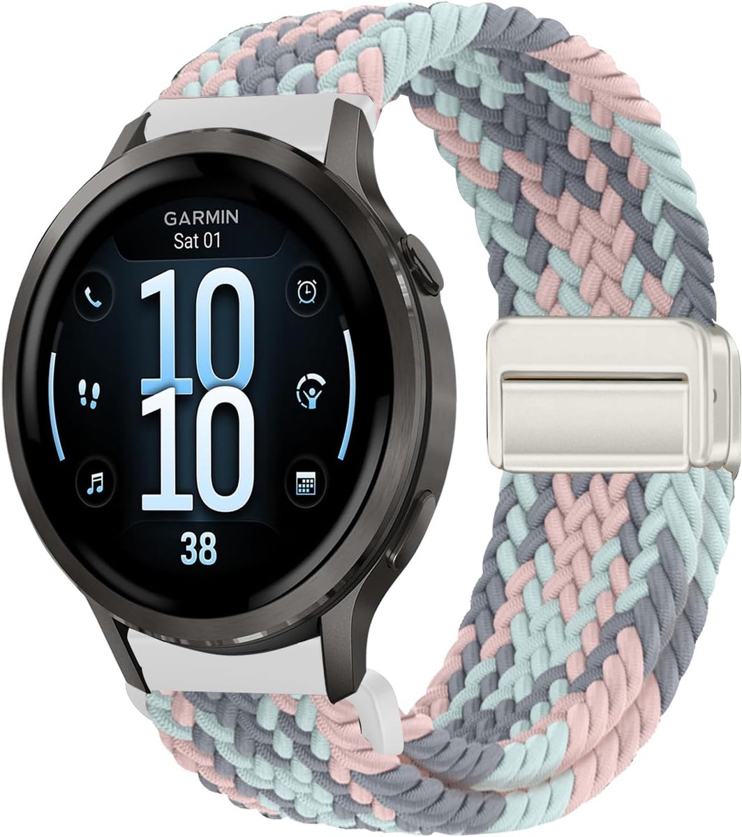 Horlogeband 41mm - nylon vervangingsarmband - magnetisch blauw/roze - stijlvol en comfortabel - ShopVlot