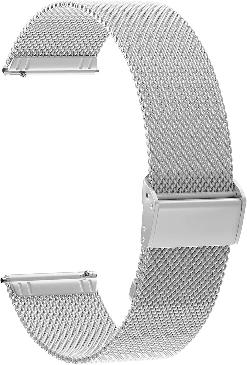 Horlogeband 20 mm 22 mm - RVS Mesh - Verstelbaar - Snelle vervangband voor smartwatches - ShopVlot