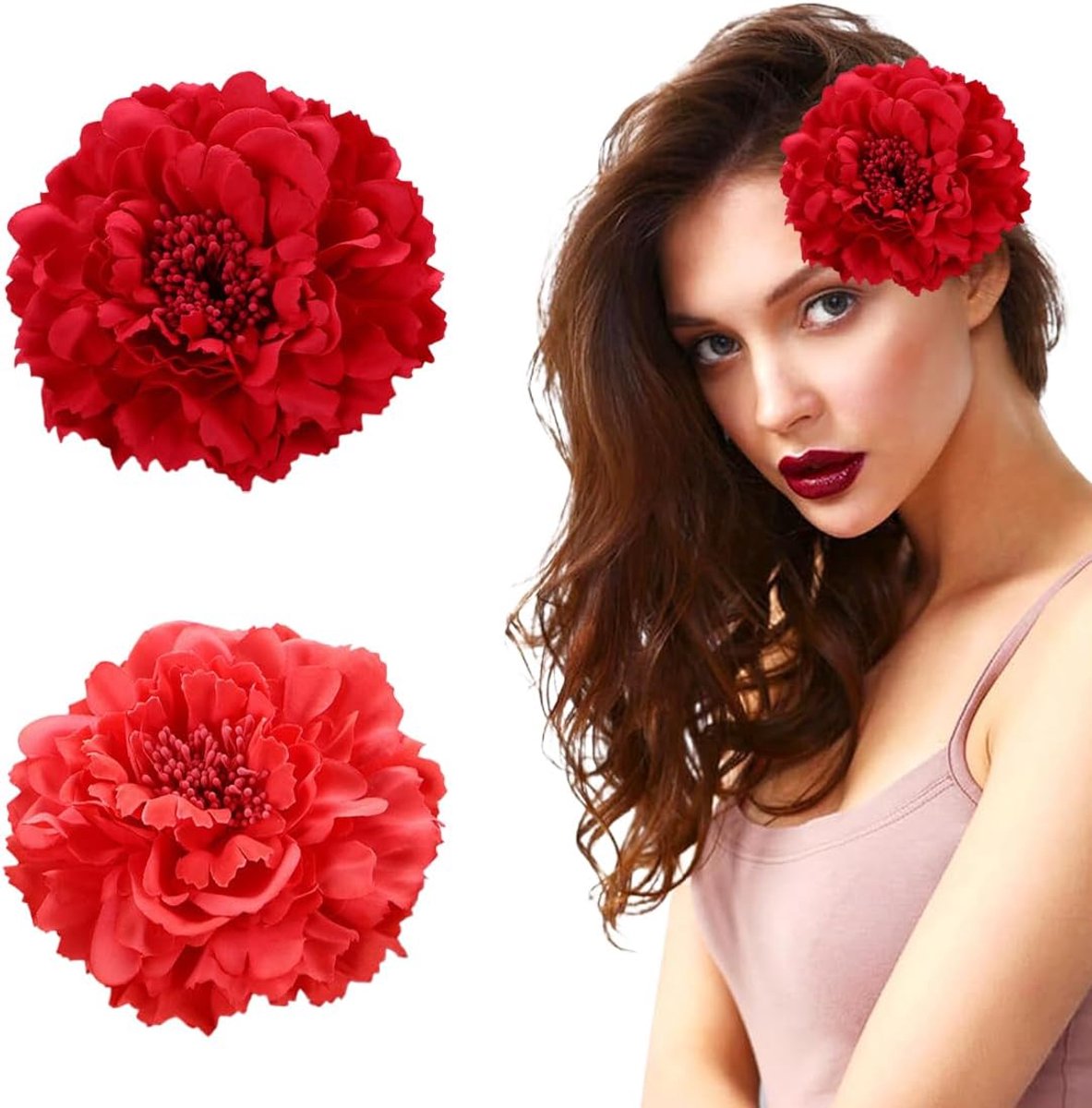 Haarspelden bloemen 11 cm - Peony voor dames - Haaraccessoires voor bruiloft - Multifunctioneel - ShopVlot
