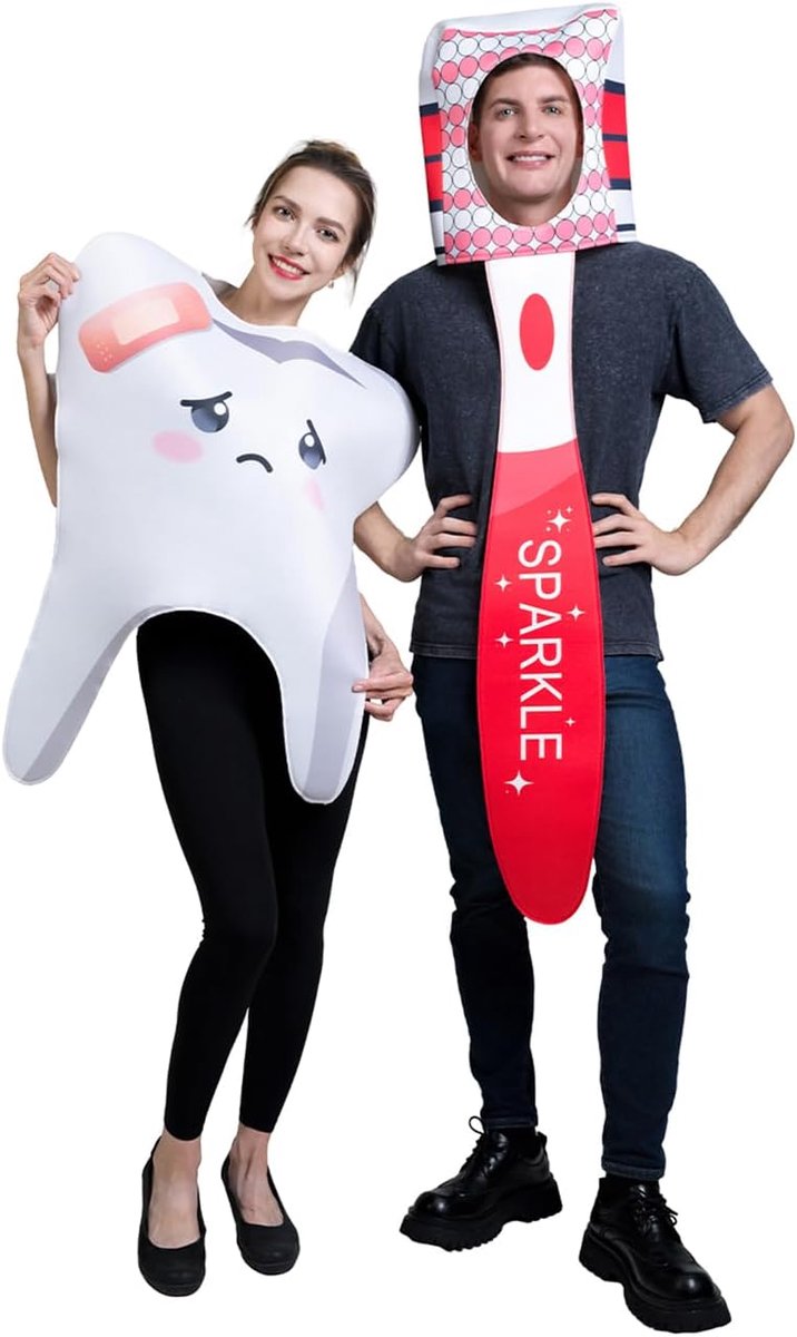Tandenborstelset voor koppels - schattige tanden en borstel - creatief ontwerp - perfect voor gezamenlijke verzorging - ShopVlot