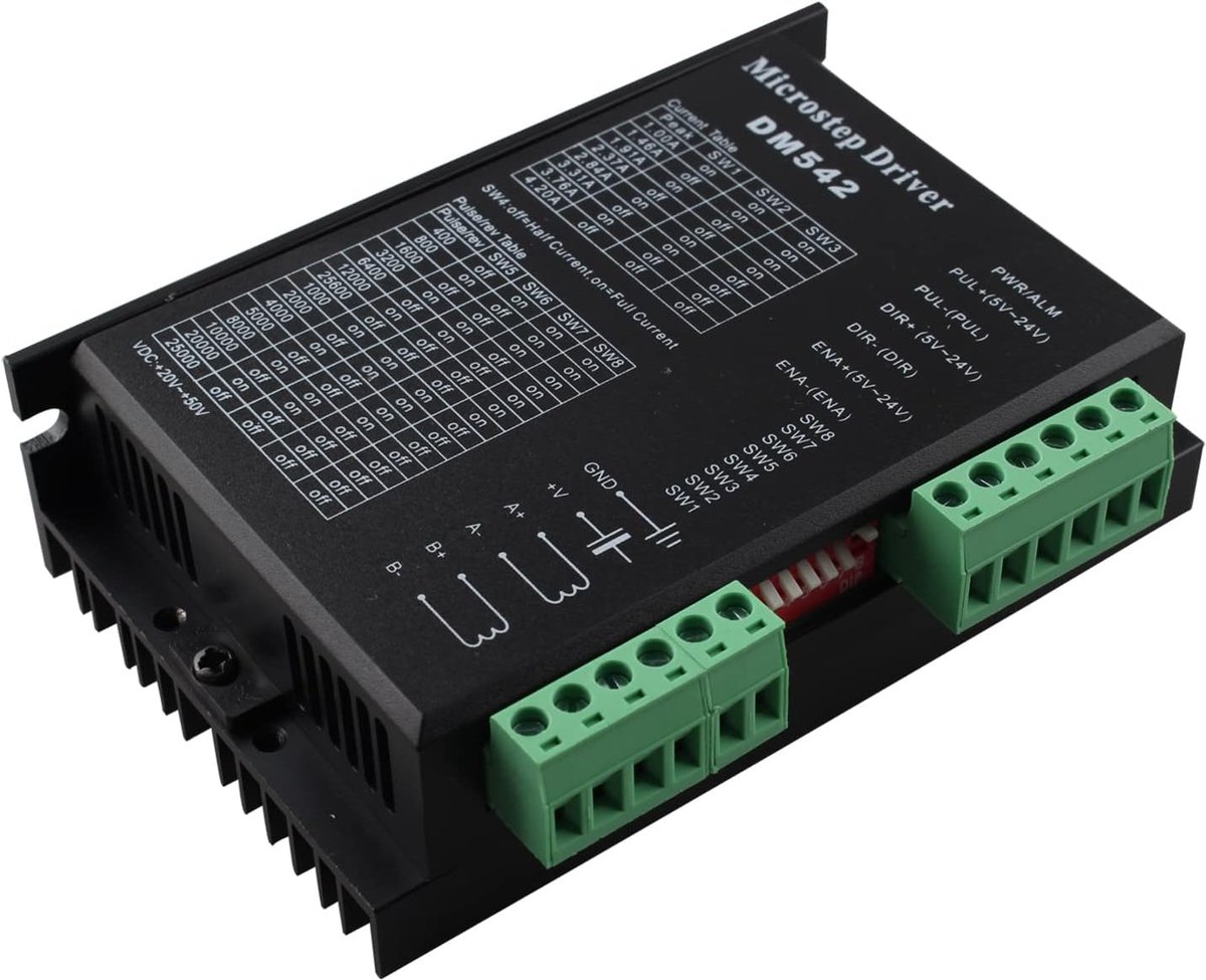 Stepper motor driver 2-fase - DC18-48V DM542 - laag geluidsniveau - stabiele werking - ShopVlot