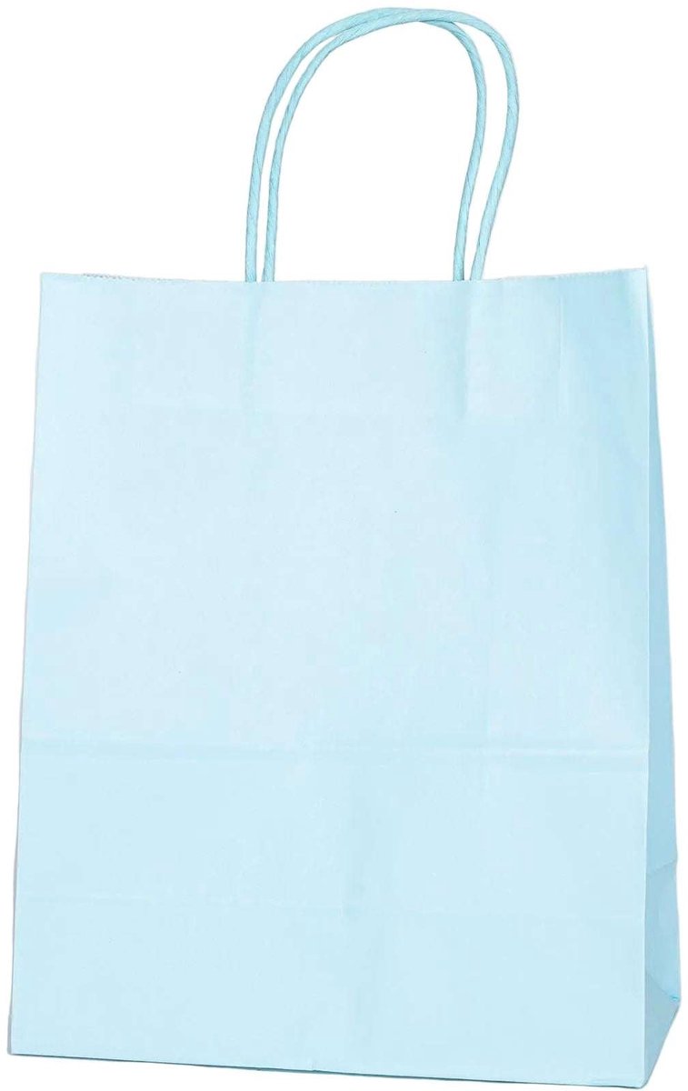 Papieren Draagtas - 60 Stuks -Licht Blauw- 22x27x11cm - Papieren Tasjes - Kraft Tas - Tassen - Cadeau Tas - Hoogwaardig Kraft Papier - Eco-vriendelijk - Ideaal voor Geschenken - Lasentopack