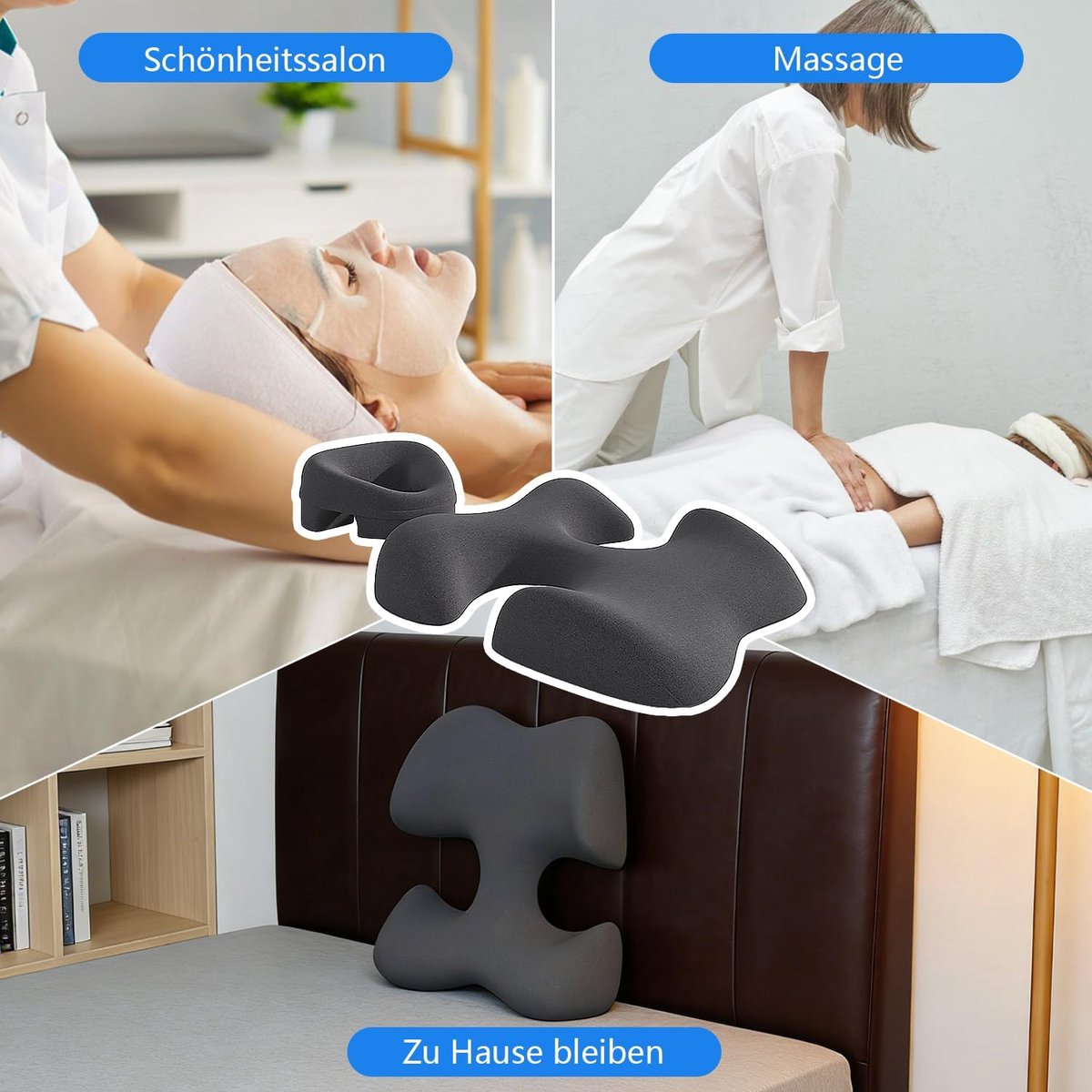 Massage borstkussen en gezichtskussen - ergonomisch ontwerp - zachte ondersteuning - ideaal voor ontspanning - ShopVlot
