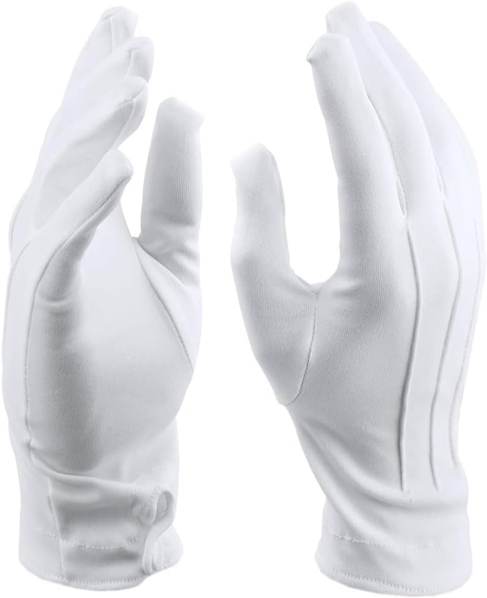 Witte handschoenen - met piping - een maat - perfect voor kerstkostuum - ShopVlot