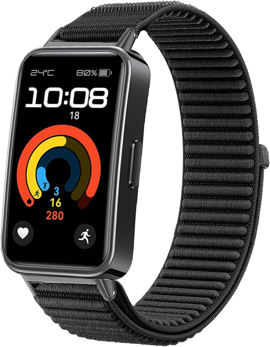 Nylon band voor smartwatch - elastisch sportband - geschikt voor Band 8/9/10 - comfortabele pasvorm - ShopVlot