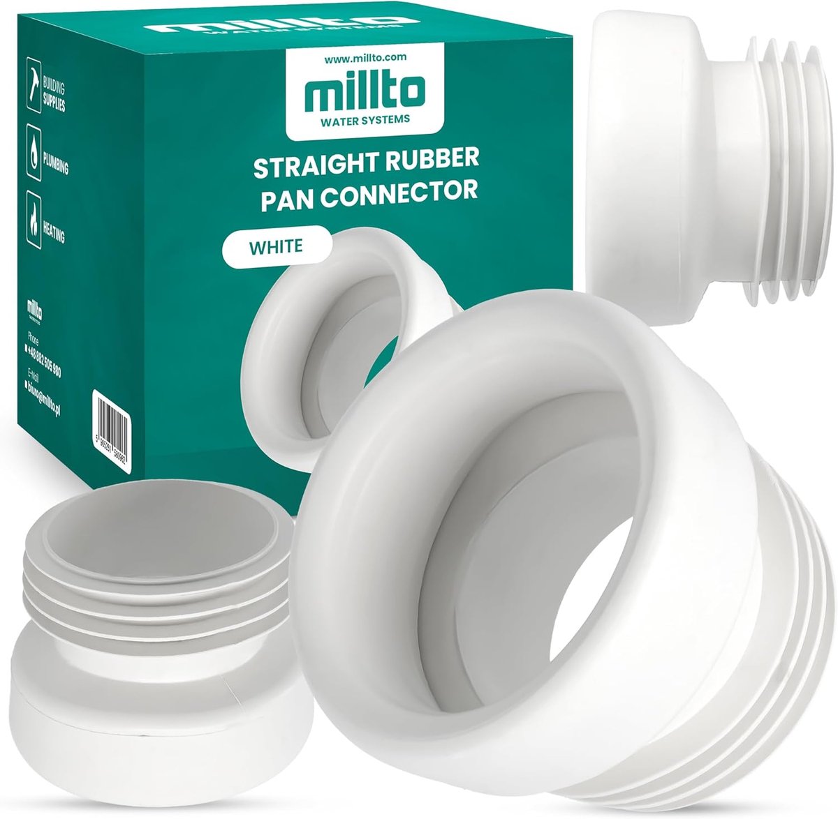 Toilet connector - rubber verbinding - flexibel en duurzaam - universele aansluiting - ShopVlot