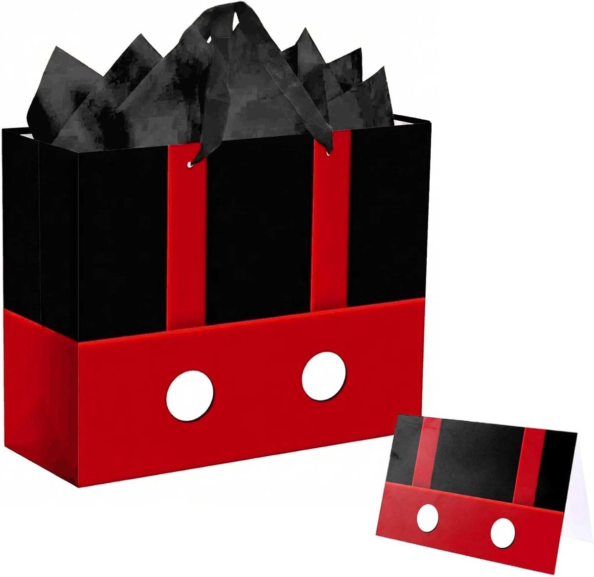 Verjaardagscadeauzakjes - set met zijdepapier - rood en zwart - perfect voor feestelijke gelegenheden - ShopVlot