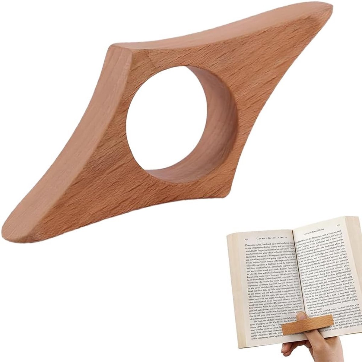 4 Stuks Houten Leesringen Boekenleggers voor Boekenliefhebbers, Leerkrachten en Leesfanaten - Perfecte Accessoires voor Boeken